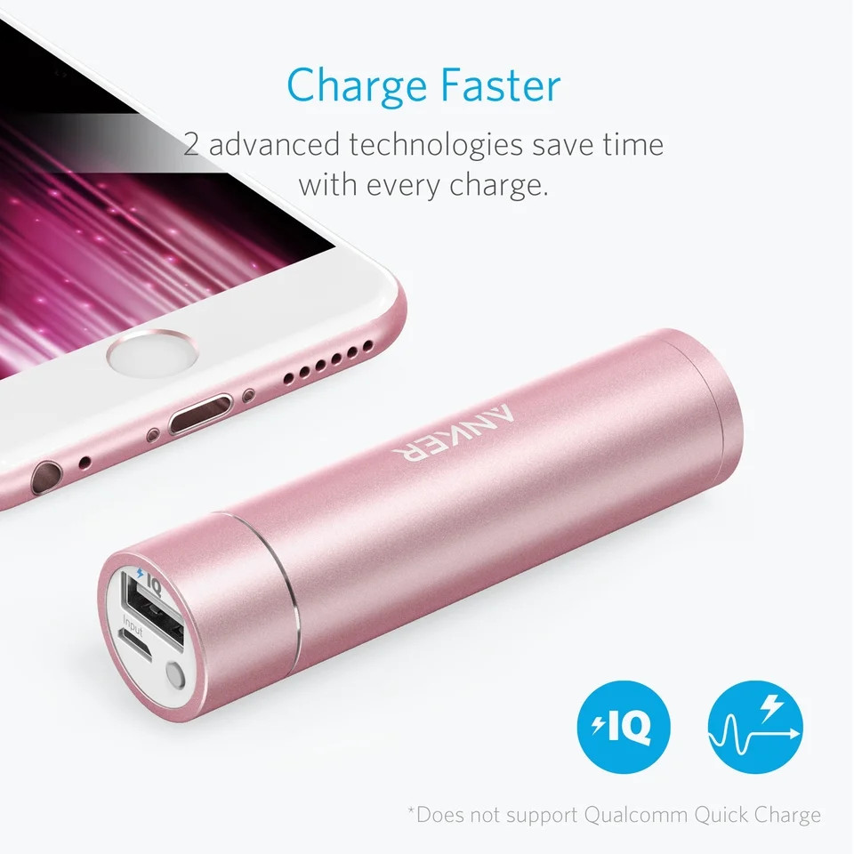 Anker PowerCore 3000mAh Astro Mini Lipstick-Sized Portable Charger Multi Color | Walmart (US)