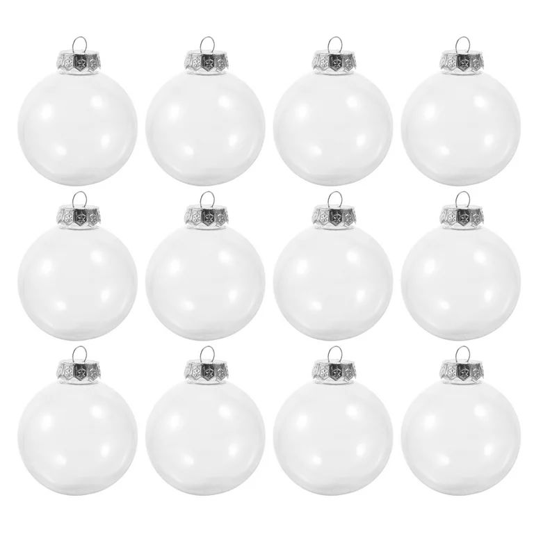 Homemaxs 12Pcs Clear Plastic Ornaments Balls Plastic Fillable Balls Ornaments for Christmas Party | Walmart (US)