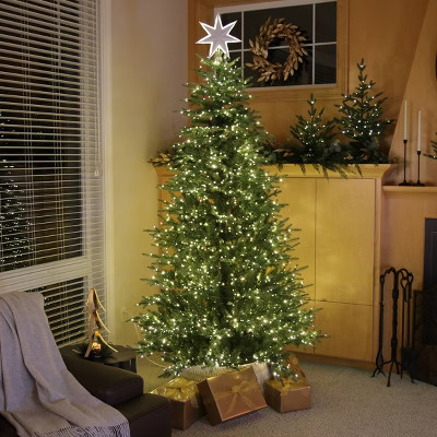Philips 7.5' Twinkle Tree Pre-lit Balsam Fir Artificial Christmas Tree with 2000 Multifunction, Dual Color LED Lights, Remote Control, and Dimmer | Target