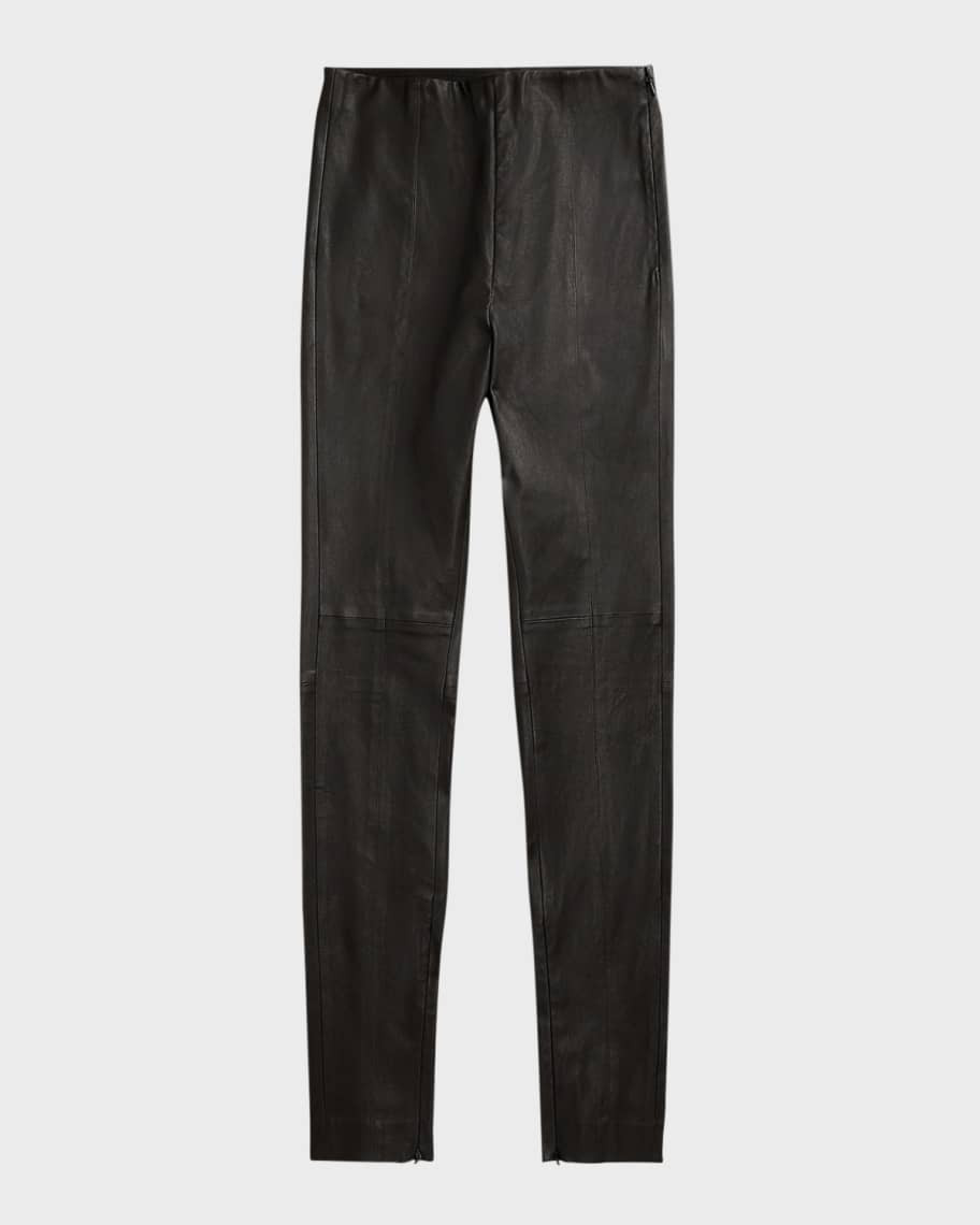 Polo Ralph Lauren The Lambskin Side-Zip Pants | Neiman Marcus