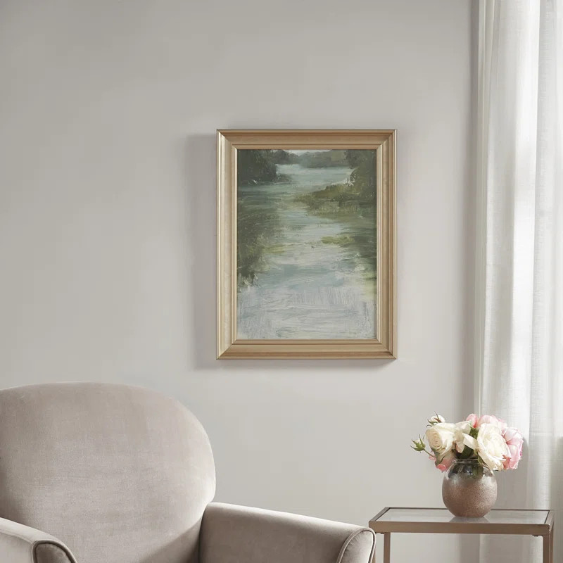 Martha Stewart Estuary Abstract Landscape Framed Glass Wall Art & Reviews | Wayfair | Wayfair North America