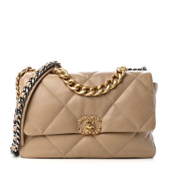 CHANEL

Lambskin Quilted Large Chanel 19 Flap Dark Beige | Fashionphile
