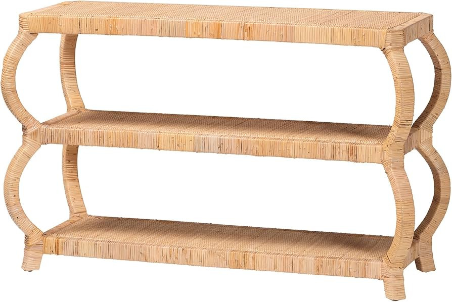 bali & pari Dalida Natural Rattan Console Table, 3-Tier | Amazon (US)