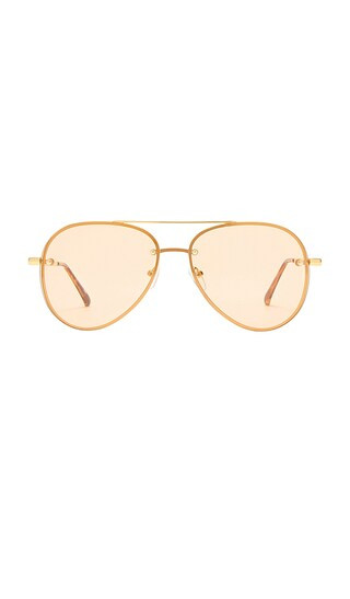 Mirzam Sunglasses in Bright Gold & Hazel Tint | Revolve Clothing (Global)