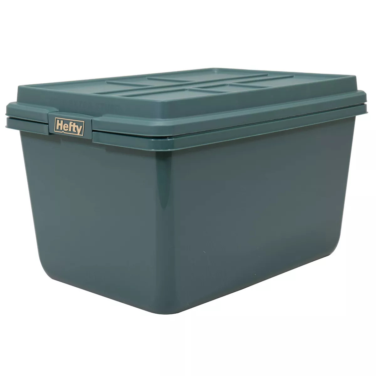 Hefty 18gal Hi-Rise Storage Tote - Green Lid/Base/Latch/Gold Foil | Target