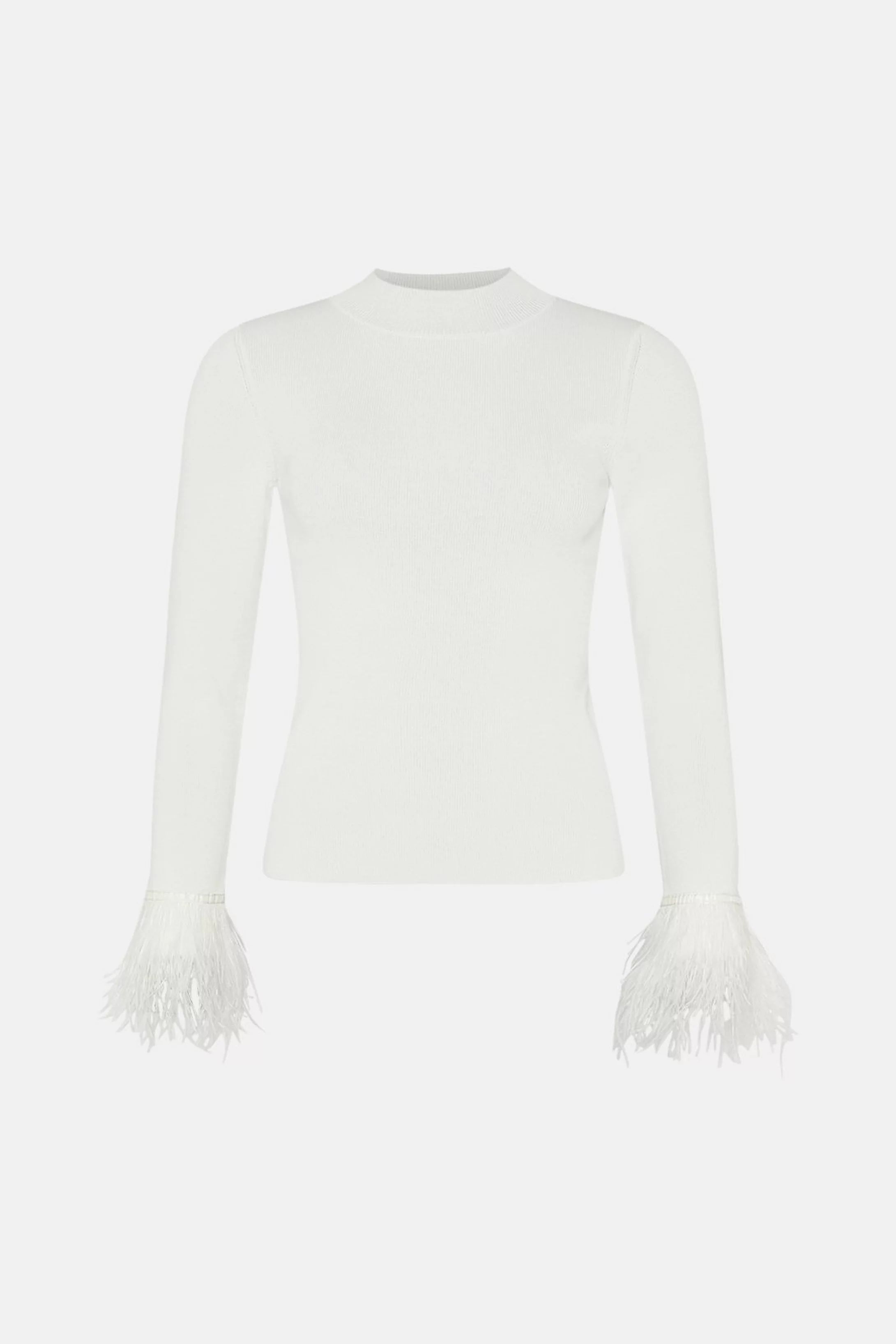 Feather Cuff Sweater | Karen Millen US