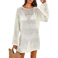 ANRABESS Women Swimsuit Crochet Swim Cover Up 2024 Summer Bathing Suit Swimwear Mesh Knit Beach D... | Amazon (US)