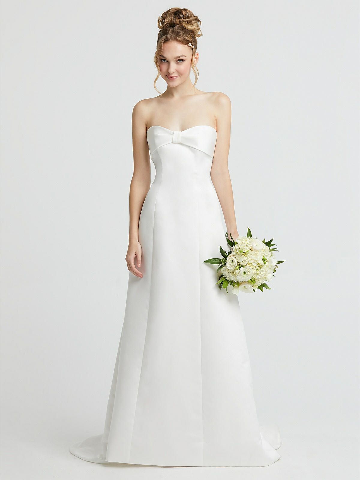 Bow Cuff Strapless Princess Wedding Dress with Pockets | The Dessy Group