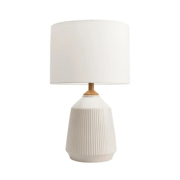 24-inch Bridget Ceramic Linen Shade Table Lamp | Walmart (US)
