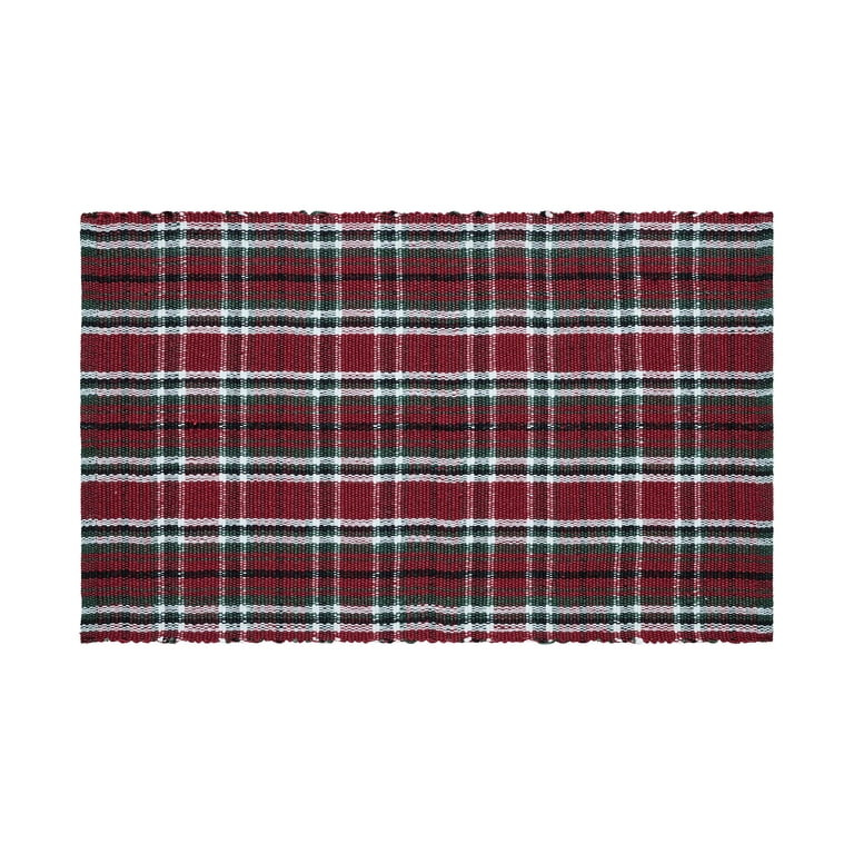 My Texas House Red Holiday Plaid Indoor/Outdoor Layering Rug, 24" x 38" | Walmart (US)
