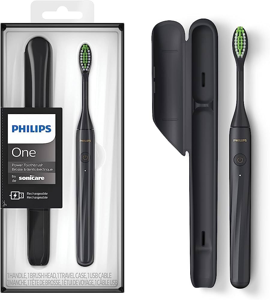 Philips One by Sonicare Rechargeable Toothbrush, Shadow Black, HY1200/06 | Amazon (CA)