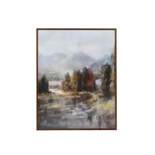 Foggy Fields Mountain Landscape Framed Canvas Wall Art | Michaels Stores