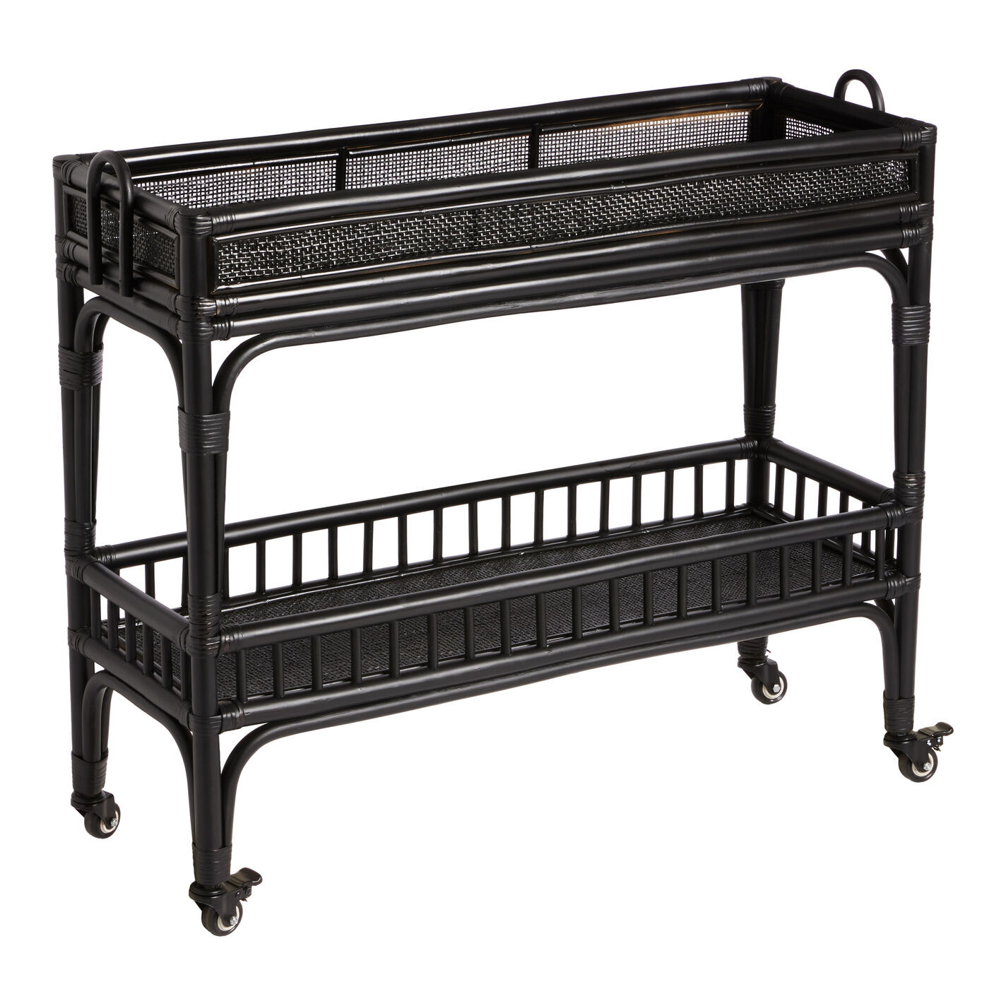 Rattan 2 Tier Bar Cart - World Market | World Market