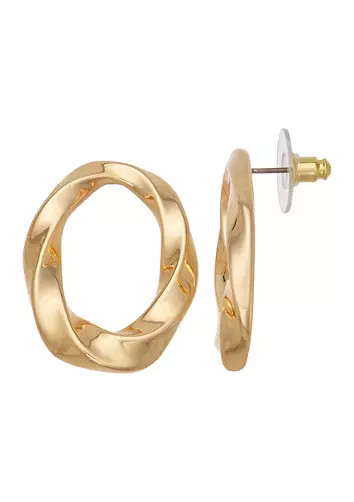 Gold Tone Oval Drop Earrings | Belk