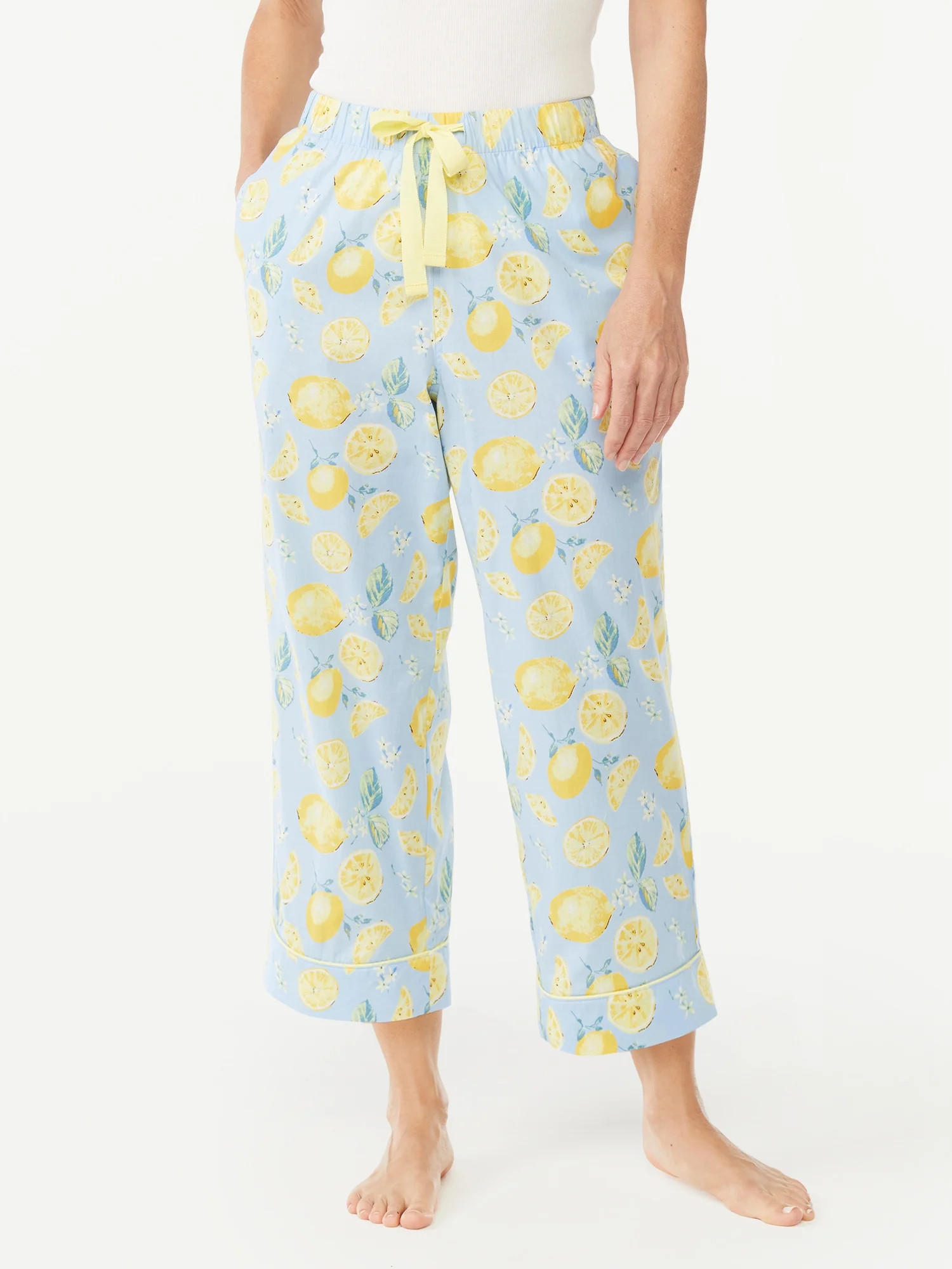 Joyspun Women's Woven Capri Pajama Pants, Sizes S to 3X | Walmart (US)