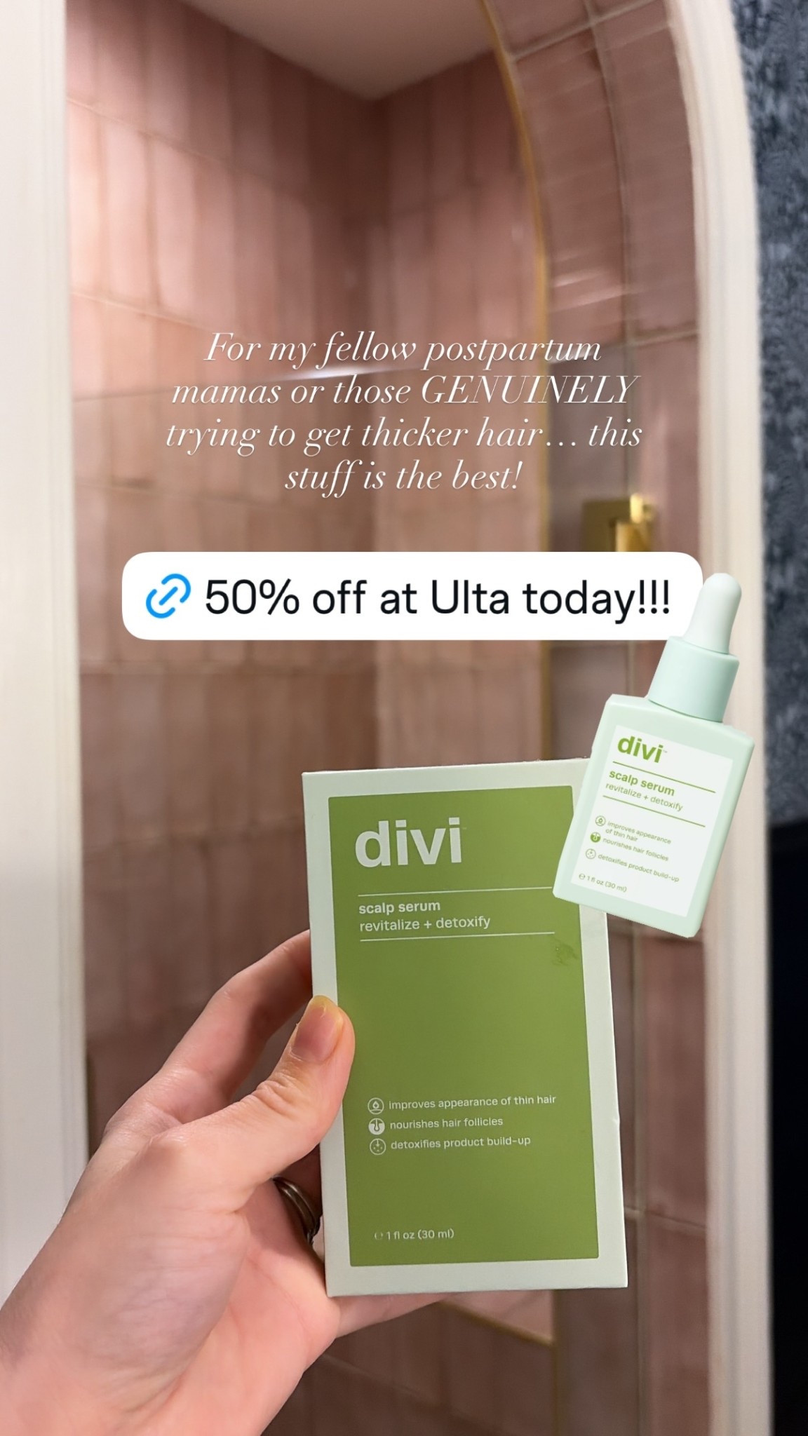 For my fellow postpartum mamas or those GENUINELY trying to get thicker hair… this stuff is the best!