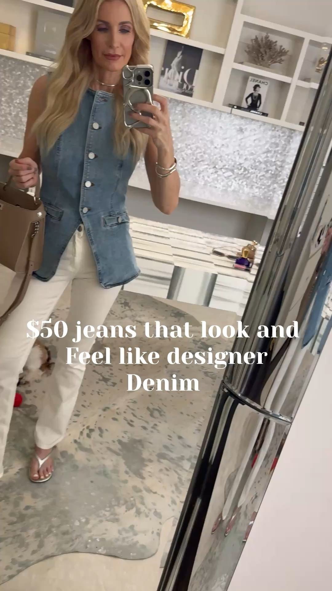 This denim vest is SO good 🤍 I love how it’s cut in at the waist which gives it such a slimming and flattering fit. Paired it with these ivory jeans from Quince and I honestly cannot believe they’re only $50… they look SO much more expensive than they are. Such a chic neutral outfit for spring and summer.

Both pieces run true to size! Wearing an XS in the vest and size 24 in the jeans.

#LTKootd #LTKgrwm #LTKdayinmylife