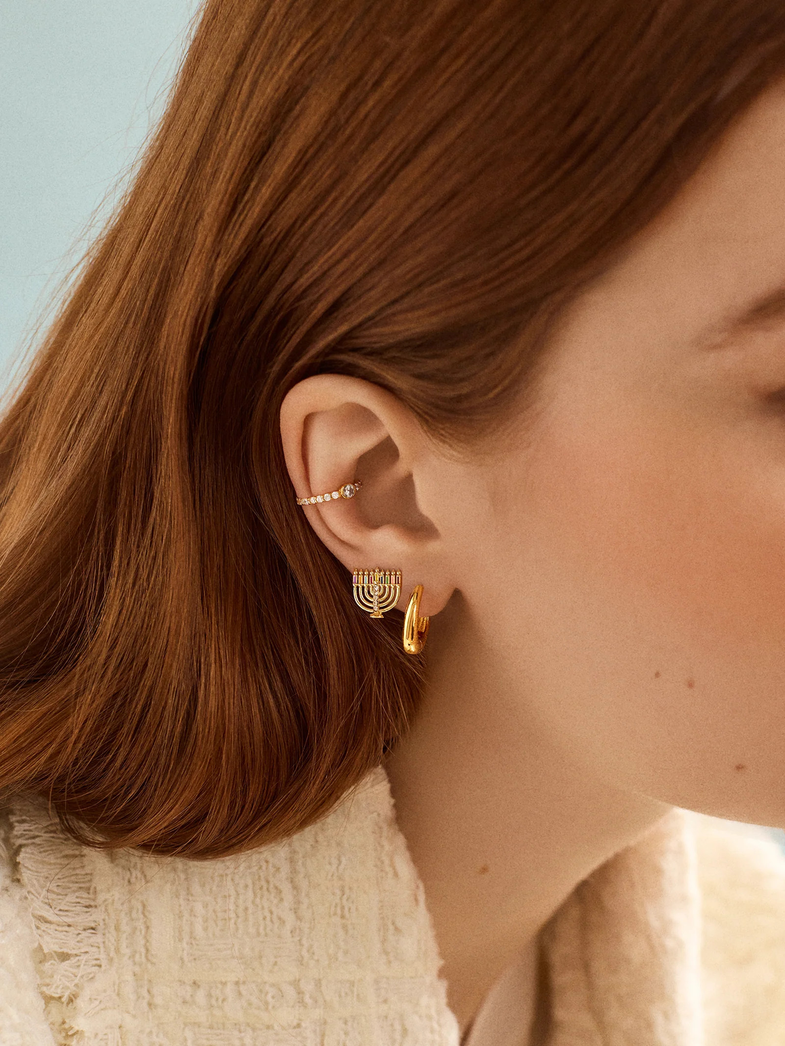 Shine Bright Earrings - Menorah Delicate Stud Earrings | BaubleBar (US)