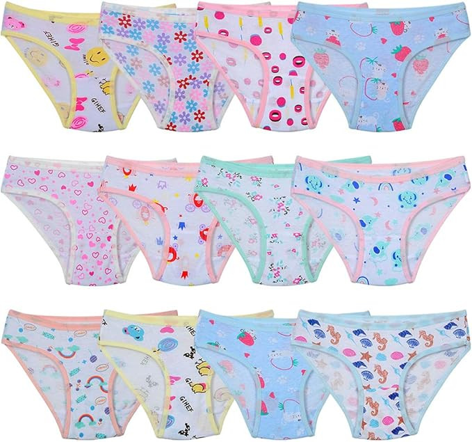 Closecret Toddler Soft Cotton Underwear Baby Panties Little Girls' 12-Pack Assorted Briefs       ... | Amazon (US)