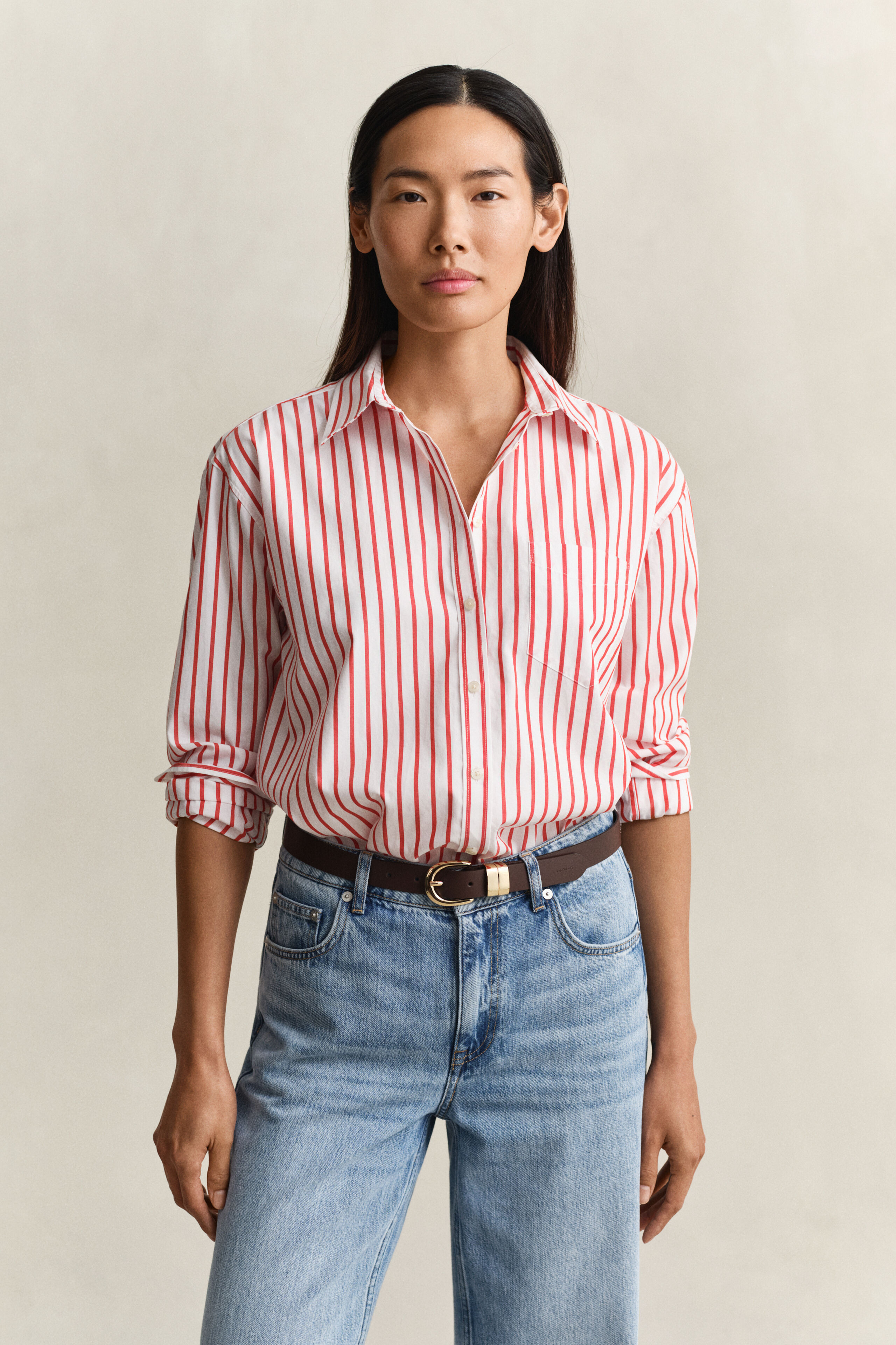Camisa Relaxed Fit clásica de popelina a rayas | Gant
