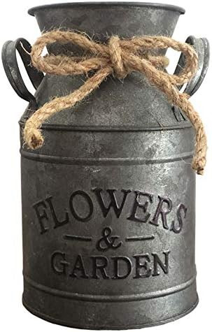 Vintage Rustic Antique Decorative Flower Vase Milk Tin Can for Centerpieces, Home Decor or Gift | Amazon (US)