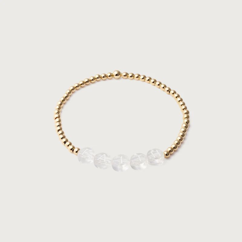 CLEAR LETTER NAME BRACELET | Erica Woolston