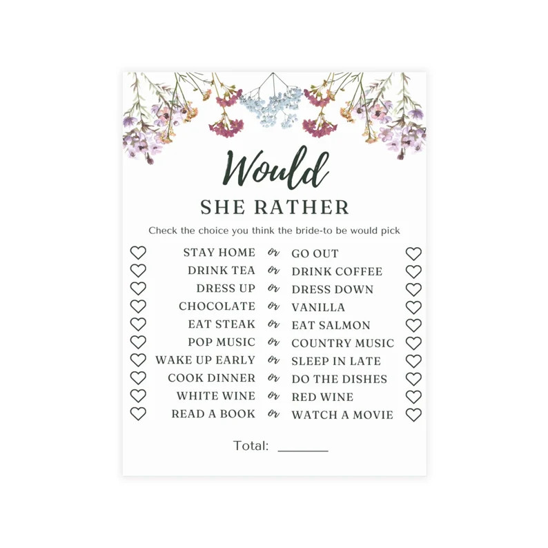 Wild Flower Floral Bridal Shower Games, Floral Bridal Shower Games, 4 Total - Etsy | Etsy (US)