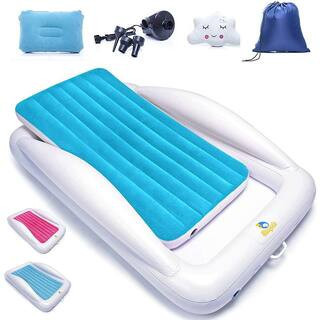 Sleepah Inflatable Toddler Travel Bed - Inflatable and Portable Bed Air Mattress Set -Blow up Mattress for Kids - Blue | The Home Depot