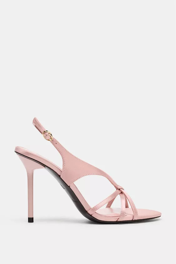 SATIN EFFECT HEELED SANDALS | Zara US
