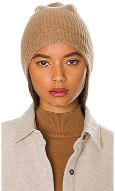 White + Warren Cashmere Plush Rib Beanie in Camel Heather from Revolve.com | Revolve Clothing (Global)