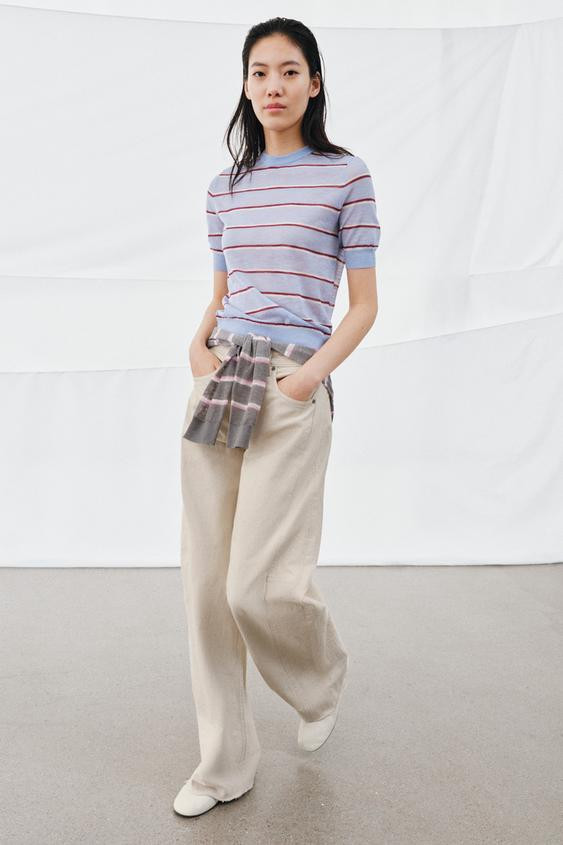 EXTRA-FINE WOOL STRIPED TOP | Zara US