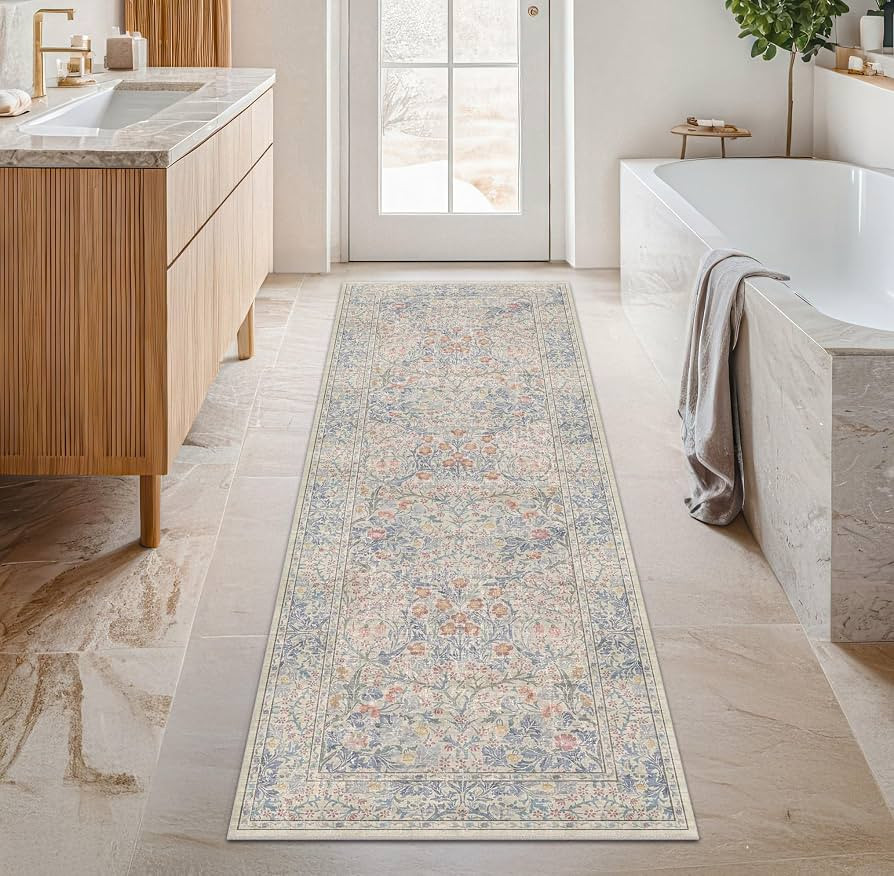 Washable Bathroom Runner Rug 2x6 - Long Runner Rugs for Laundry Room, Bedroom, 24 x 72 Kitchen Fl... | Amazon (US)