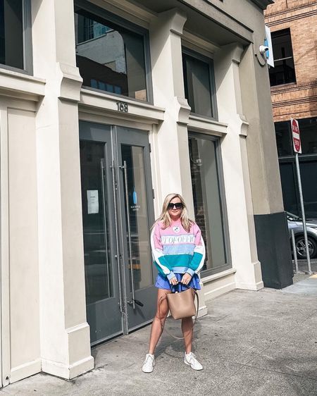 Morning coffee in San Francisco in my YLLW label sweatshirt, Lululemon skirt, Cuyana bag and more.

Linked the exact sweatshirt in a different colorway. This sweatshirt runs oversized, so definitely size down one (maybe two if you want a less oversized fit)

#LTKmidsize #LTKstyletip #LTKtravel