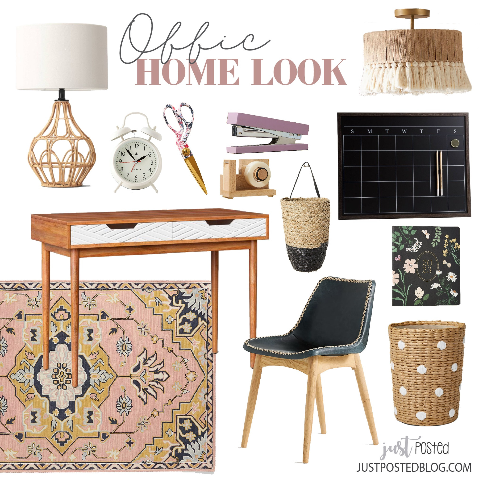 The cutest home office look featuring this amazing pink rug! I’m loving the light fixture too!

#LTKhome