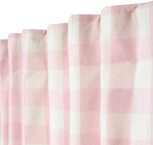 Decoberry Mertie - Buffalo Checks, Pink & White, Set of 2 - 100% Cotton Curtains, Partial Blackout F | Amazon (US)