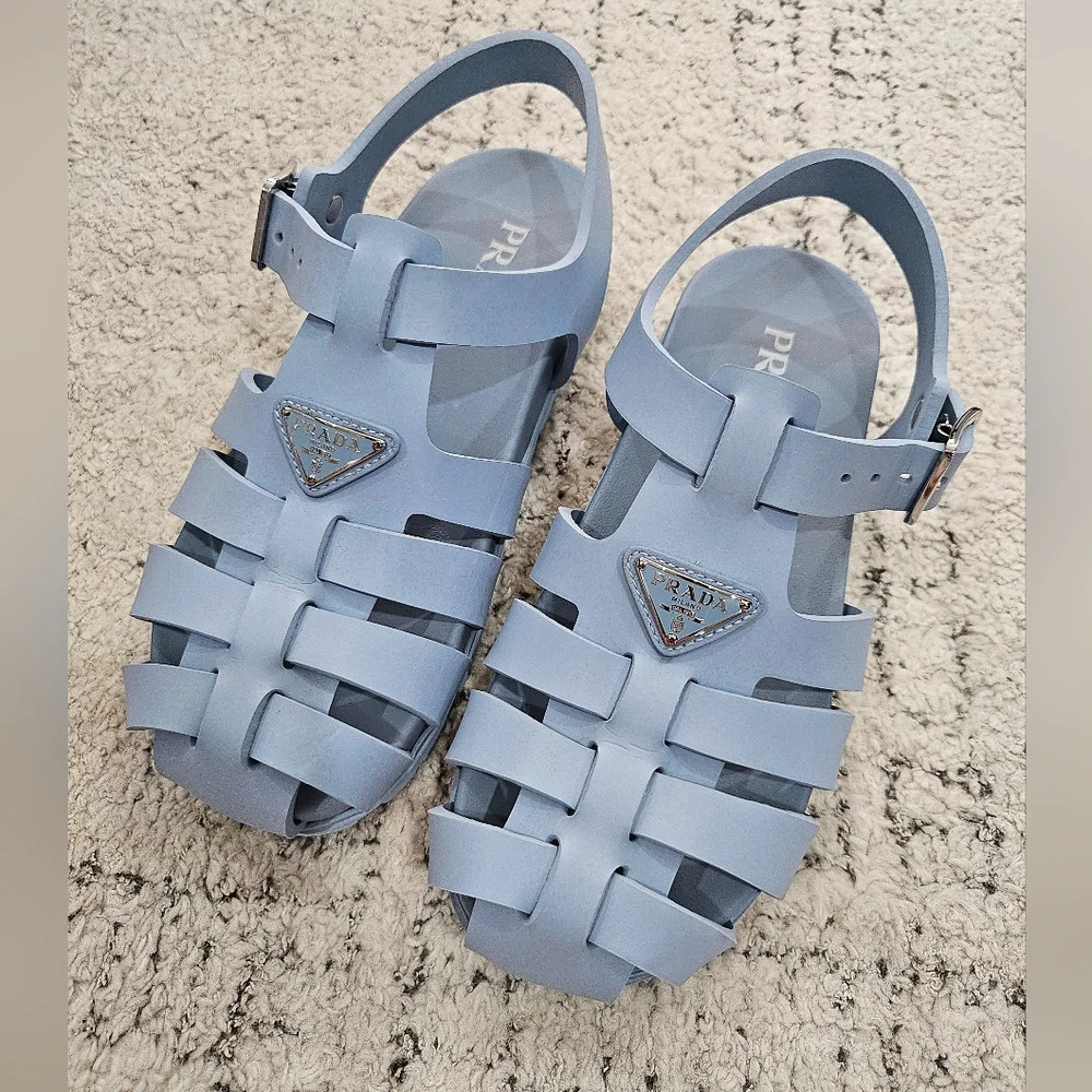Prada Sky Blue Monolith Fisherman Sandal | Poshmark