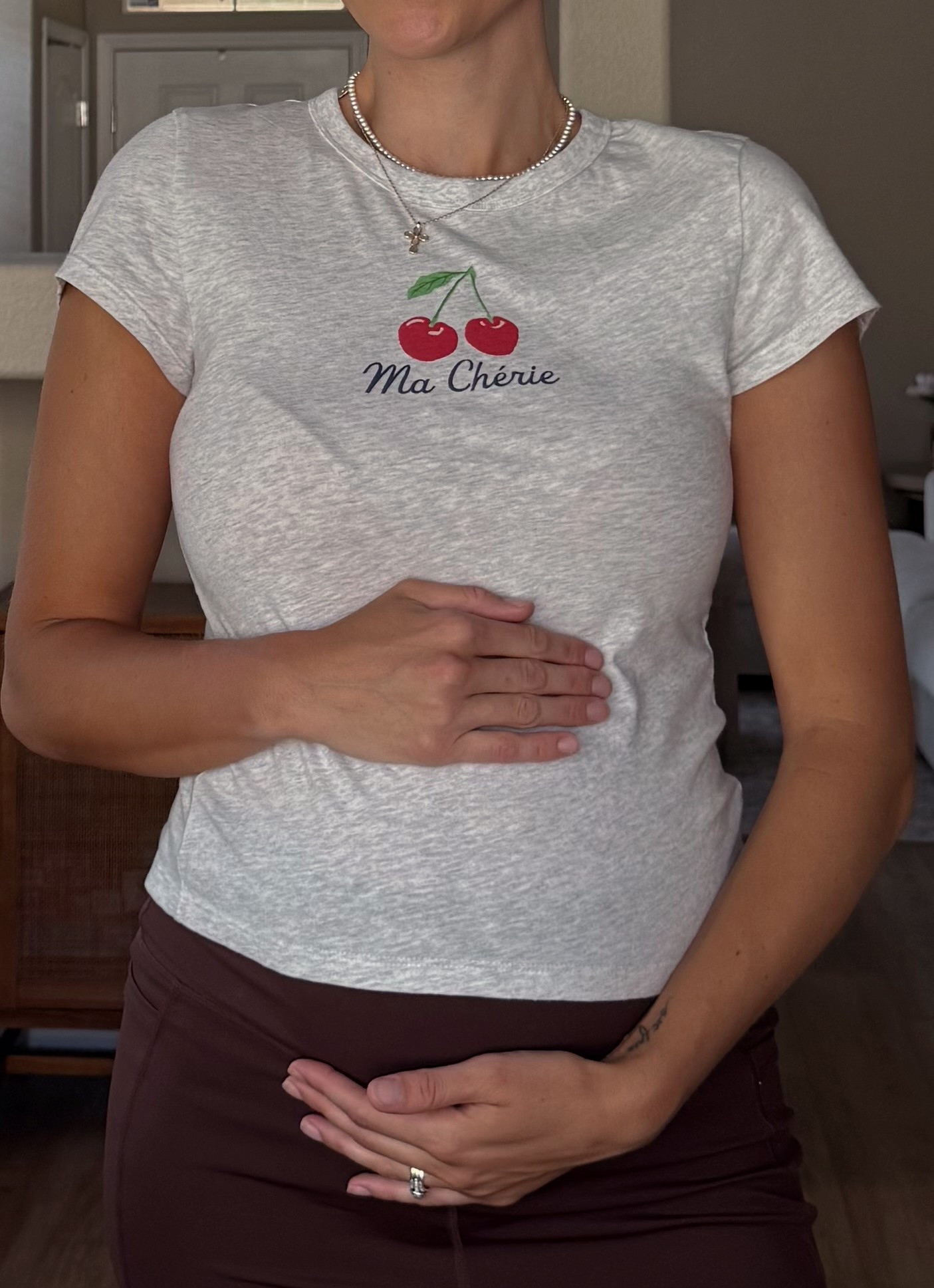 Today’s baby tee is so cute and soft 🍒🙌  got my true size M :)