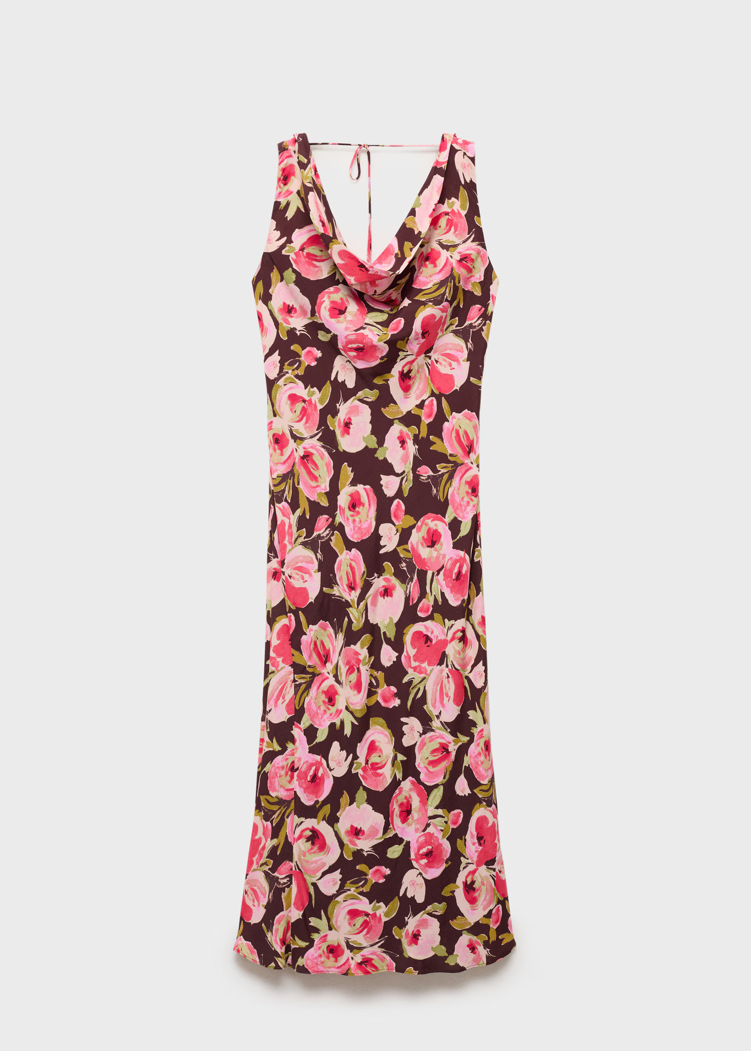 Floral dress with draped neck - Women | MANGO United Kingdom | MANGO (UK)