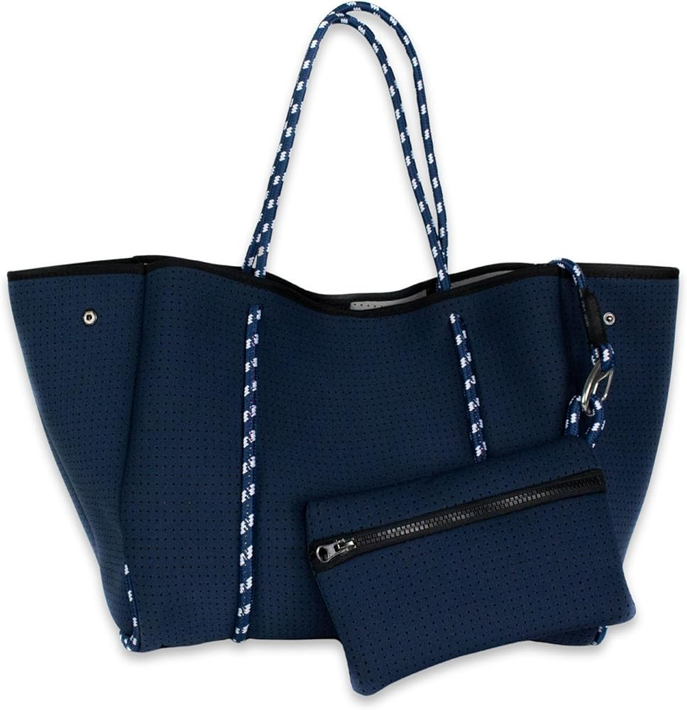 POPUPS Large Neoprene Tote Bag for Women - Everyday Designer Handbag for Travel Work and Beach wi... | Amazon (US)