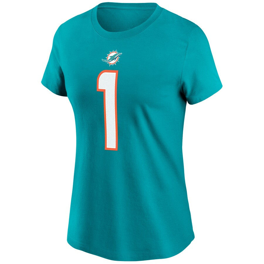 Women's Miami Dolphins Tua Tagovailoa Nike Aqua Name & Number T-Shirt | NFL Shop