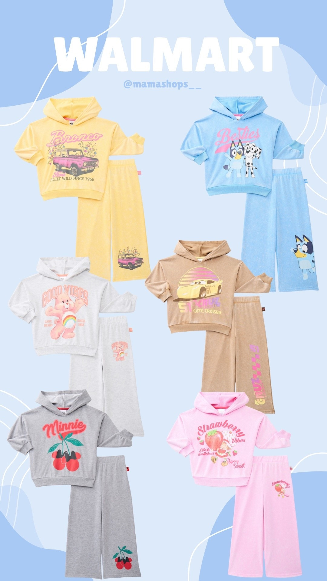 Adorable matching wide leg sweatpants and graphic pullover hoodies for toddlers, lots of different characters available! 🎀💖

Find them at Walmart linking items here🥰🔗

#LTKSeasonal #LTKTravel #LTKBaby