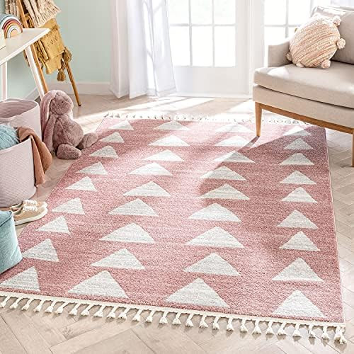 Well Woven Tango Pink Geometric Triangle Pattern Stain-Resistant Area Rug (7'10" x 9'10") | Amazon (US)
