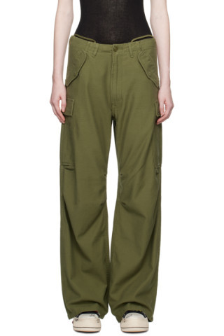 Green Wide-Leg Cargo Pants | SSENSE