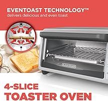 BLACK+DECKER 4-Slice Countertop Toaster Oven, Stainless steel Silver TO1322SBD | Amazon (US)