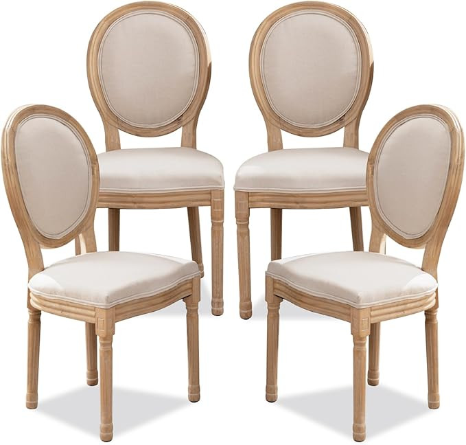 SoarFlash French Dining Chairs Set of 4, Vantage Dining Chair with Round Back, Farmhouse Country ... | Amazon (US)
