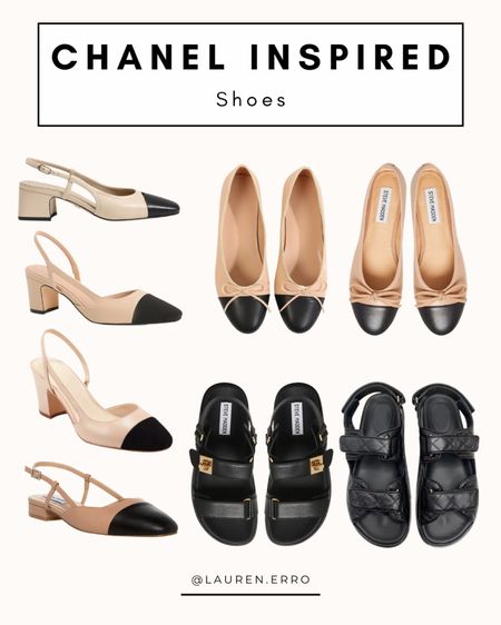 Chanel inspired shoes
.
.
.
Chanel, sling backs, ballet flats, chunky sandals, espadrilles,  Macy’s, Amazon, DH Gate, dupe, almond toe, two toned

#LTKunder100 #LTKFind #LTKshoecrush