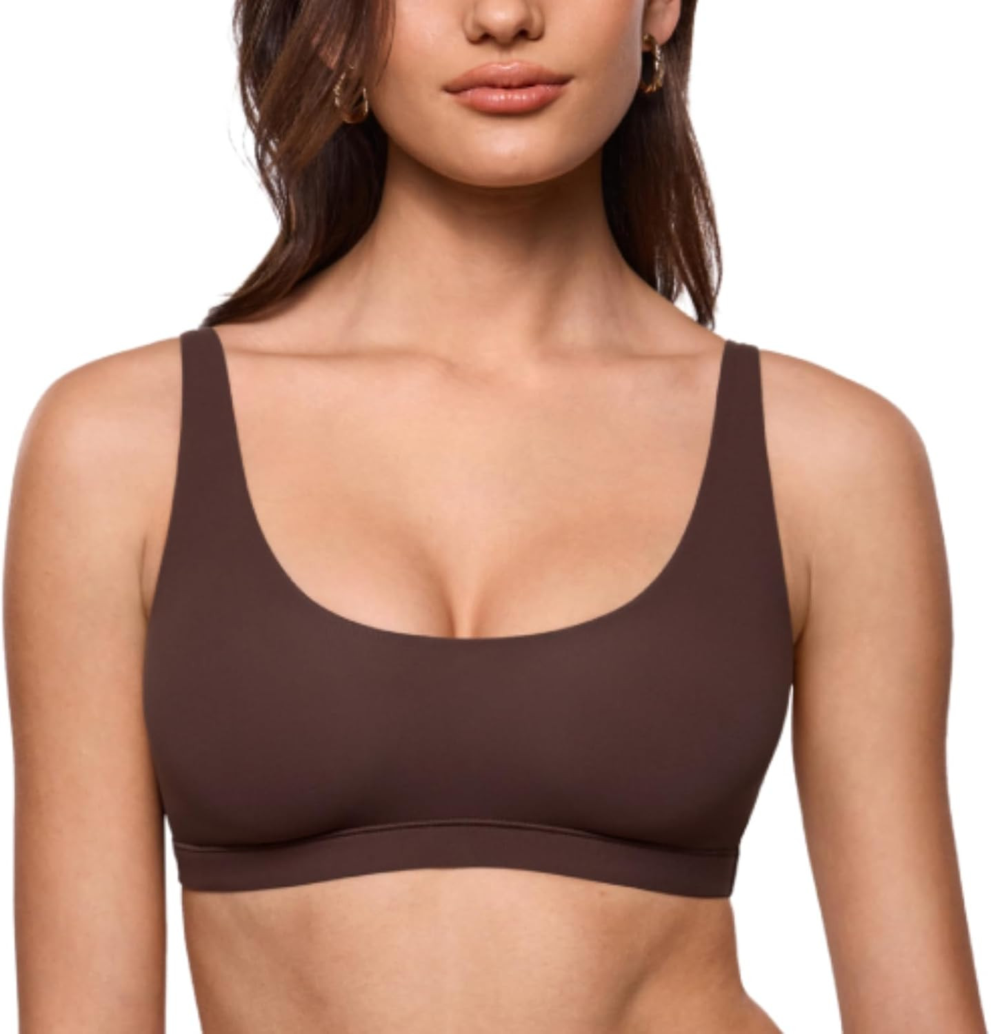 INLYRIC Women's Inbarely Soft Scoop Neck Bralette - Spaghetti Strap No Padding Unlined No Underwire Comfortable Sleep Bra | Amazon (US)