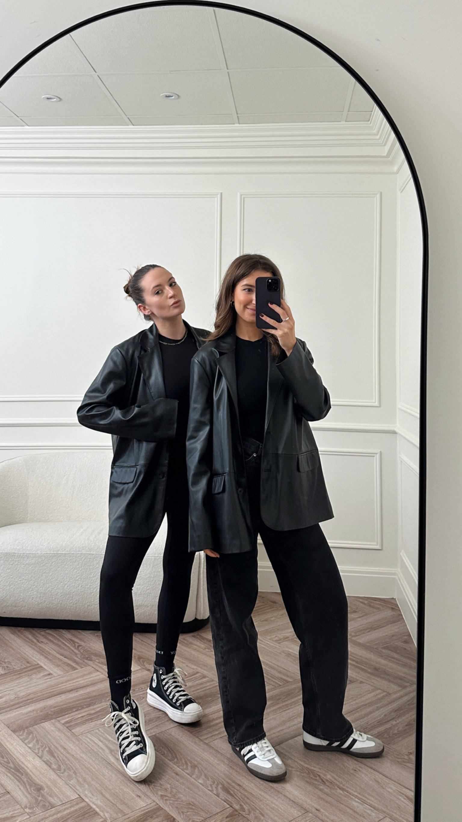 All black work outfit 🖤
Leather blazer, black body, skims dupe, wide leg trousers, adidas sambas 🖤

#LTKSeasonal #LTKstyletip #LTKworkwear