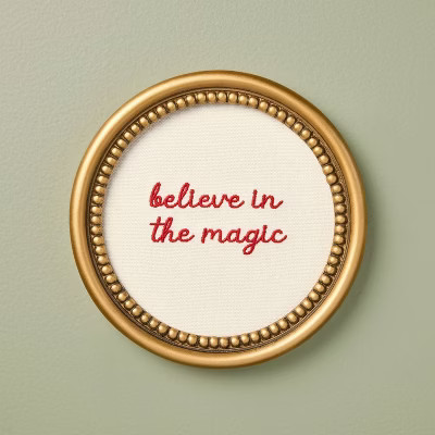 8"x8" Believe in Magic Christmas Brass Beaded Frame - Hearth & Hand™ with Magnolia | Target