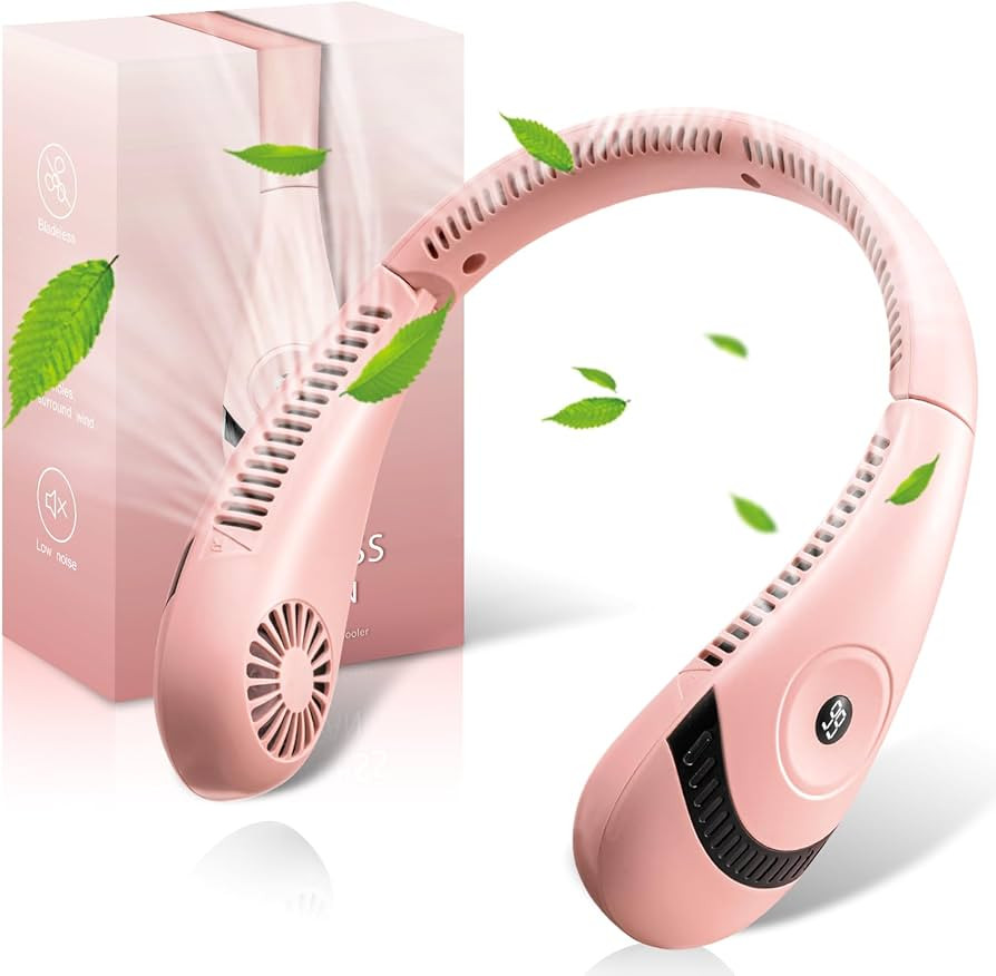 Portable Neck Fan, Hands Free Bladeless Fan, 5000mAh Battery Operated Rechargeable Foldable Perso... | Amazon (US)